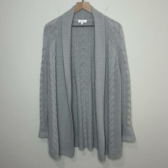 Haven Well Within Gray Heavyweight Open Cardigan Sweater Size M Talbots - Picture 1 of 8